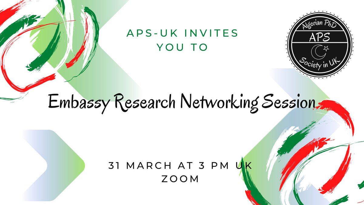 APS_Uk_official's tweet photo. APS-UK is pleased to announce that the Department for Student Affairs at the Embassy of Algeria in London will be holding the 3rd Research Network Series/Q&amp;A session on the 31st of March at 3 pm on Zoom. Please check your emails for further details!
Looking forward to seeing you! https://t.co/9nWynizssd