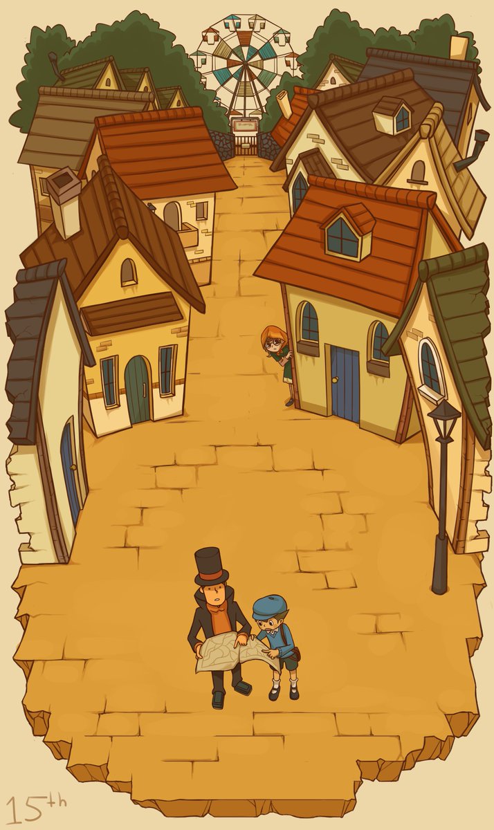 i had bigger plans but not enough time so this is just gonna be my second entry for #Layton15th i wish i couldve done more but this was fun!