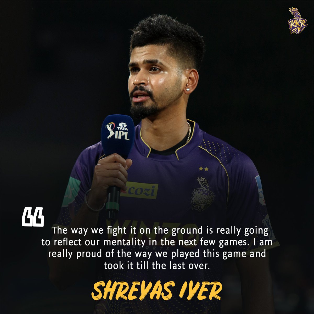 KKRiders's tweet photo. Onwards &amp; upwards! 💜

@ShreyasIyer15 #KKRHaiTaiyaar #IPL2022 https://t.co/LTzHA9wLGu