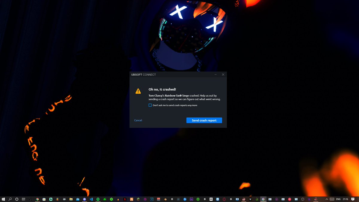 NexyIsTweeting's tweet photo. @Ubisoft @UbisoftSupport Very annoyed now! 5 times my game has crashed in a row. I just want to play R6 but I can't what a waste of money, I know the lastest update is the problem because my game was fine before... thanks ubi, more stress on my already stressful day... https://t.co/ap25nz2NwT