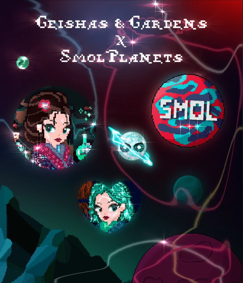🎎 COLLAB GIVEAWAY 🪐

Geishas are going on an interplanetary adventure!

We're giving 25 WL spots for Smol Planets!
 
1⃣❤️+RT
2⃣Follow <a href="/GeishasGardens/">Geishaverse✨</a> &amp; <a href="/PlanetsSmol/">CosmicSecretSociety</a>
3⃣Tag 1 fren
4⃣Share link of your comment in #🪐planets channel on our Discord

⏰24h