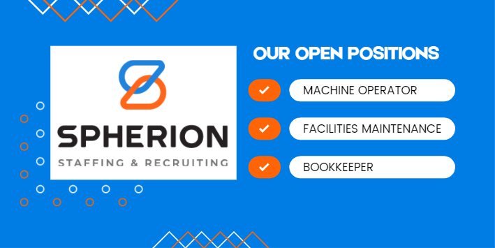 Spherion has several openings across all types of fields that we are looking to fill with incredible candidates. Our openings are located across Palm Coast and St Augustine with wages ranging from $12 - $15. Any one interested can text APPLY to 904-808-1500!