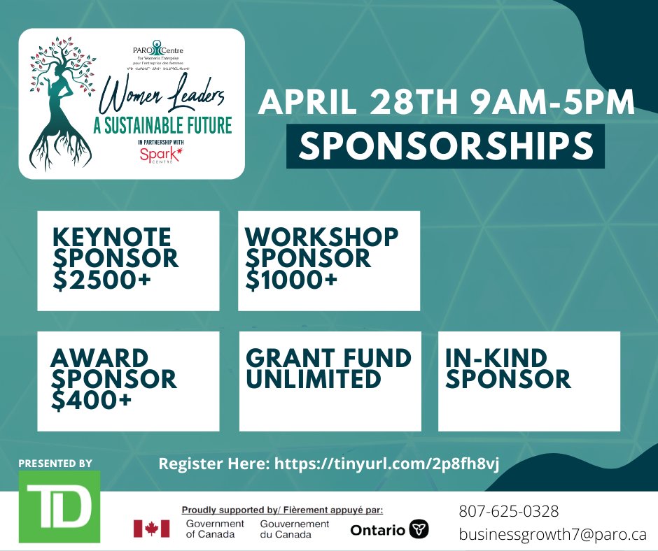 Become a sponsor!
PARO wouldn’t be PARO without our community partners! We invite you to participate as a Presenting, Keynote, Workshop, Award, Grant Fund or In-Kind Sponsor.
Learn more here >> tinyurl.com/wlsf-sponsorsh…
#ProudPAROWomen #WomenLeaders #SustainableFuture #Sponsorship