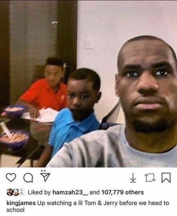 NBAMemes's tweet photo. One of the most iconic posts from LeBron’s Instagram 💀😂 https://t.co/n2RZgCHd8R