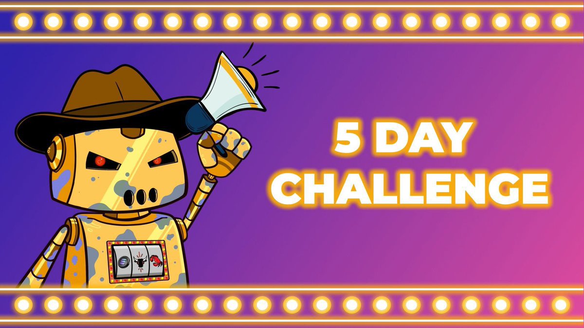 reelsofchange's tweet photo. 🤖 5-DAY CHALLENGE 🤖

The rebels are developing consciousness and are on their way to take over traditional casinos. 

Hurry up and follow us to the arcade🚪 Doors are closing soon

#ReelsofChange #SolanaNFTs #NFTs https://t.co/osqc1zq8sa