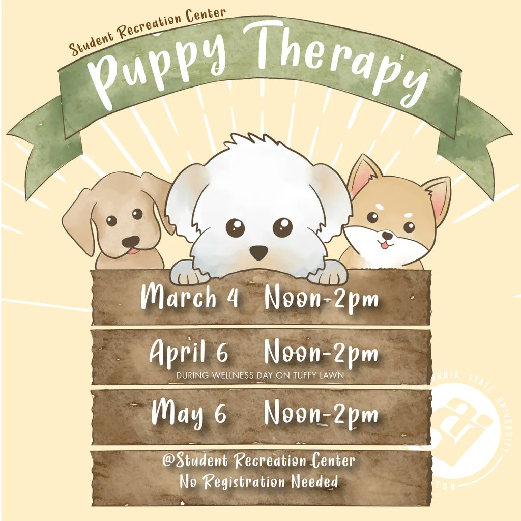 We have another Puppy Therapy event coming up! No Registration needed. Who will be there?! 🐶