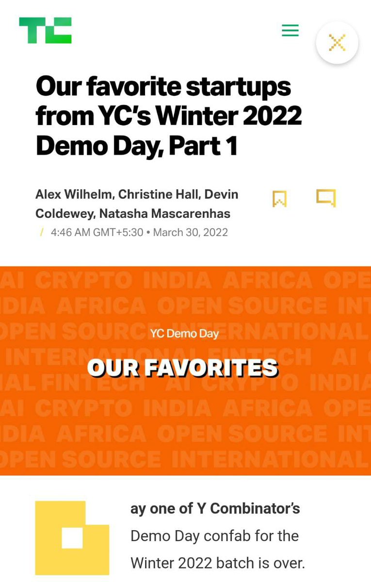 PravegaVC's tweet photo. Even YC possesses a scanner like @KaagazS to scan its Favorites from the Demo Day. Congratulations to the entire Kaagaz team for achieving yet another milestone!
Let's scan and share this! https://t.co/KpIQerRQTE