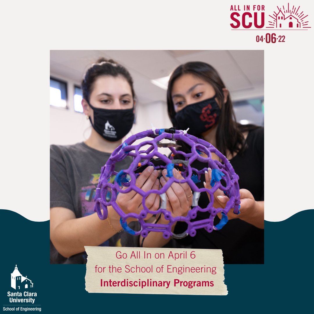 SCUEngineering's tweet photo. In just one week we will be going #AllInForSCU! Today, read how the BioInnovation and Design Lab is partnering with the Ferry Foundation to design solutions that enrich quality of life for dementia and Alzheimer’s patients. https://t.co/HwVS4oje4C
#AllInForSCU #SCUengineering https://t.co/JcCfpeglTY