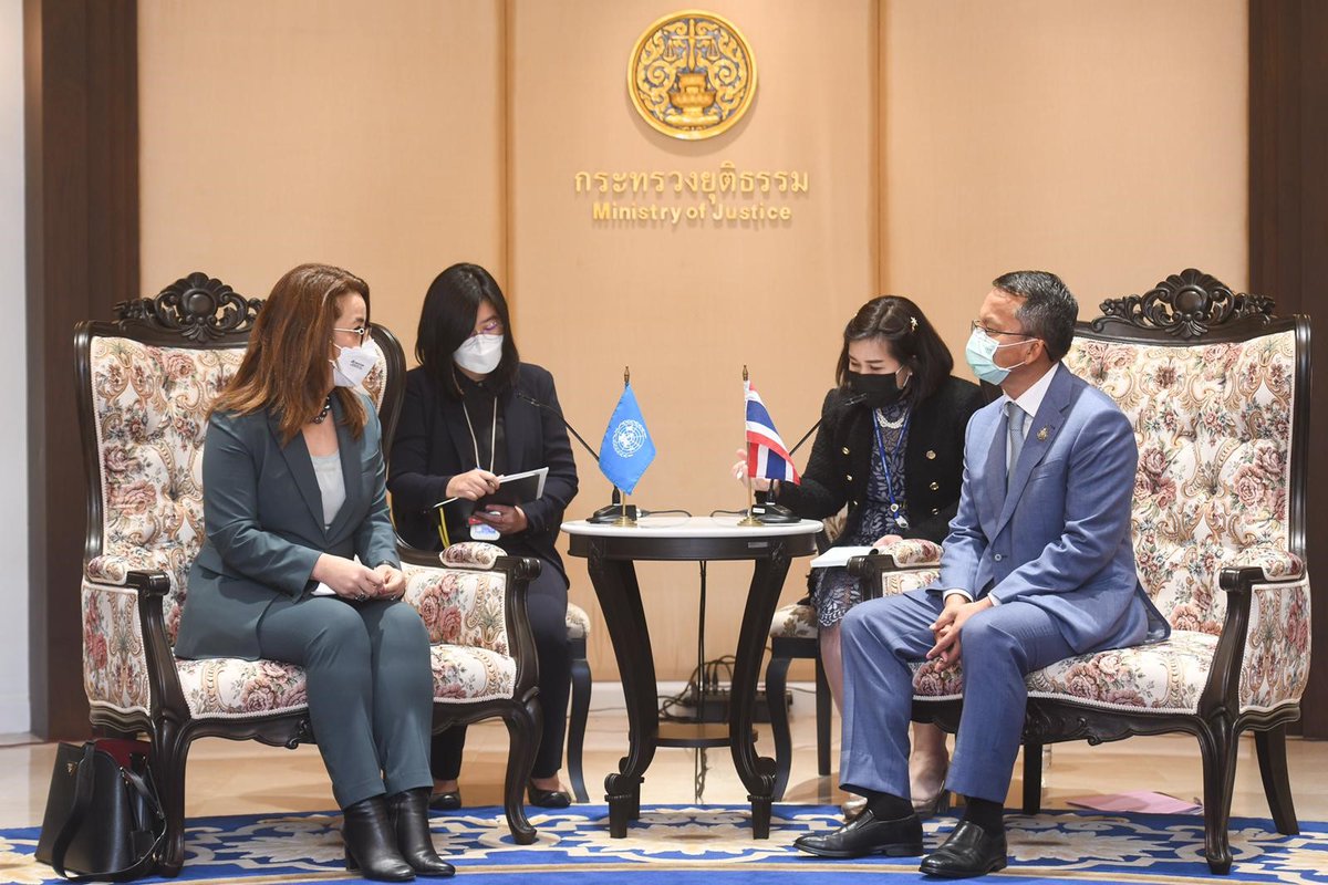 UNODC's tweet photo. UNODC launches a new Regional Programme for Southeast Asia &amp; the Pacific 2022-2026 with @GhadaFathiWaly &amp; key Thai representatives, focusing on transnational organized crime, illicit trafficking &amp; the security of communities in the region.
➡️  https://t.co/xcBwnGlql4
@MFAThai https://t.co/vRzlm7gTSV