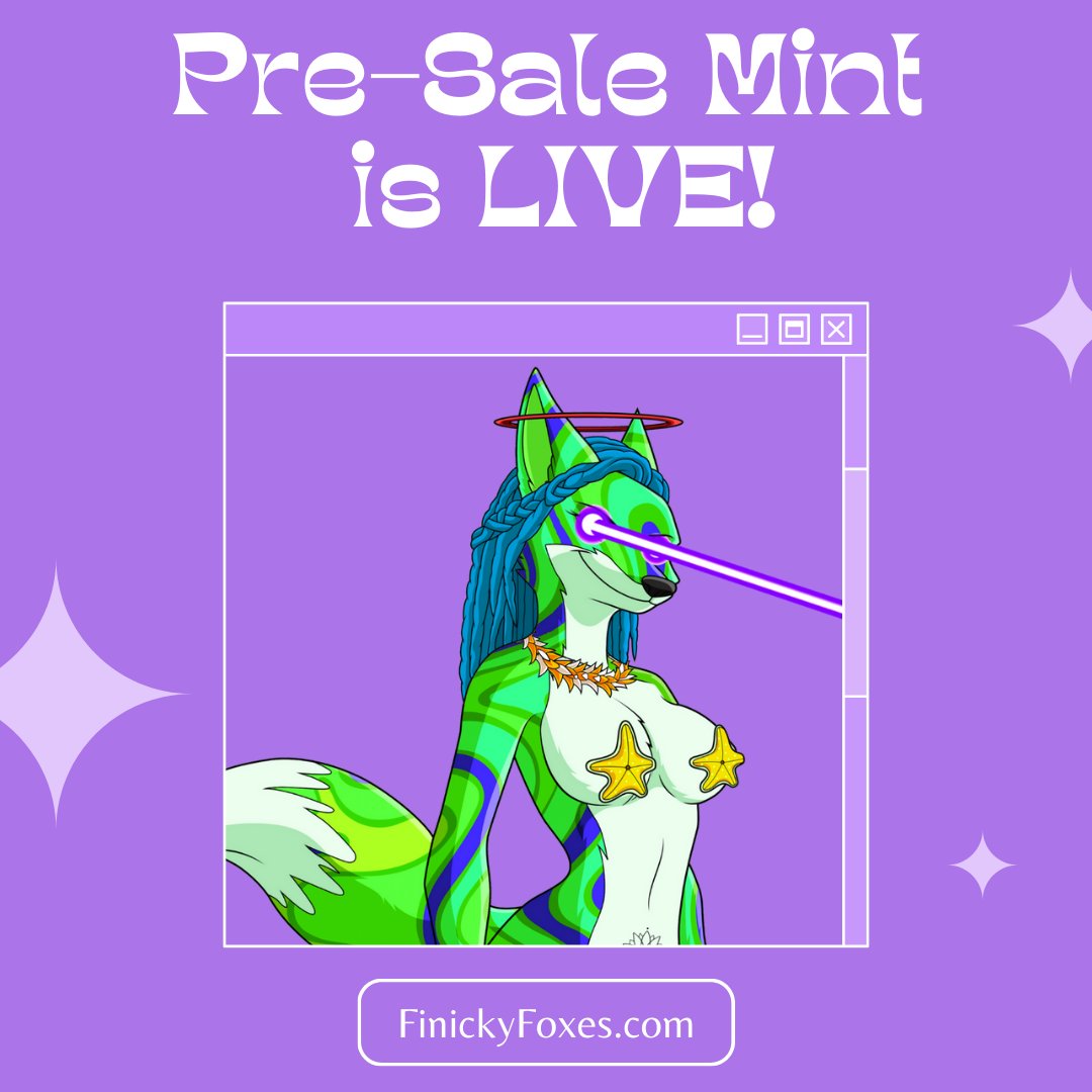 FinickyFoxesNFT's tweet photo. 🎉Pre-Sale #Mint is LIVE🎉

🦊https://t.co/apvw66saHE
🦊QTY: 2000
🦊WL Price: 300 CRO
🦊When: NOW!

#WLMINT #crofam #whitelist #minting #cronos #cronft #cromint #fftb #lfg #lfc https://t.co/qZaaTYfz1e