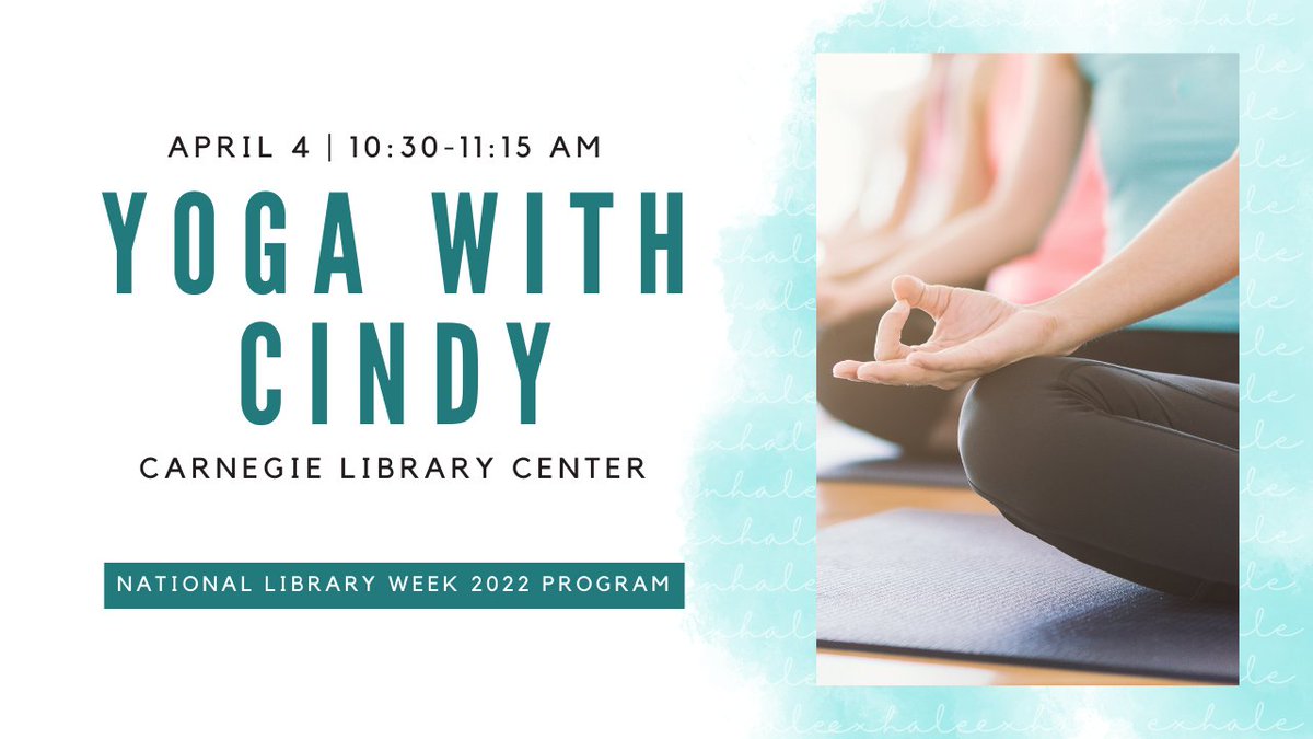 SCPLibraryKY's tweet image. Help us kick off National Library Week with our first program on Monday, April 4, by attending Yoga with Cindy! Cindy is Silver Sneakers certified, and teaches gentle yoga for students over 50. 

#scplibrary #shelbyky #kylibraries