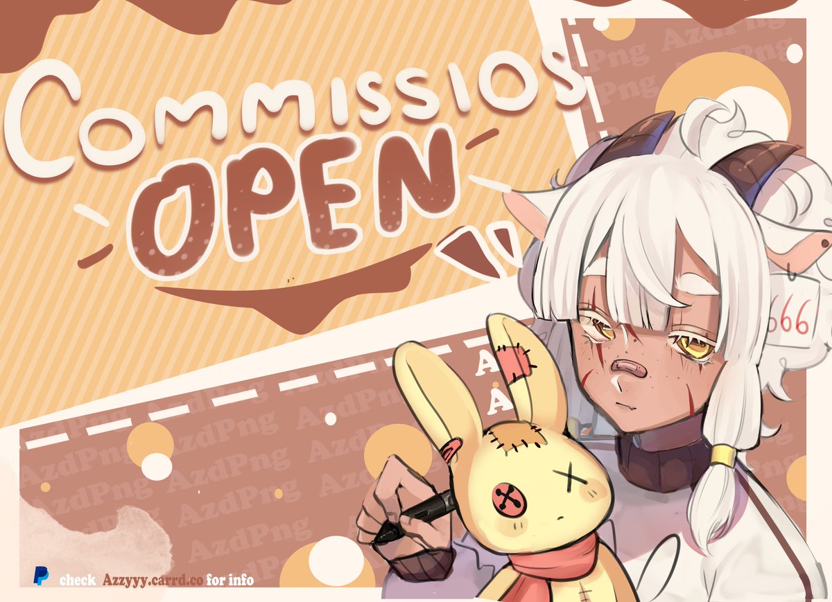Hey i'm azzy🐐

my commissions are open
More information below