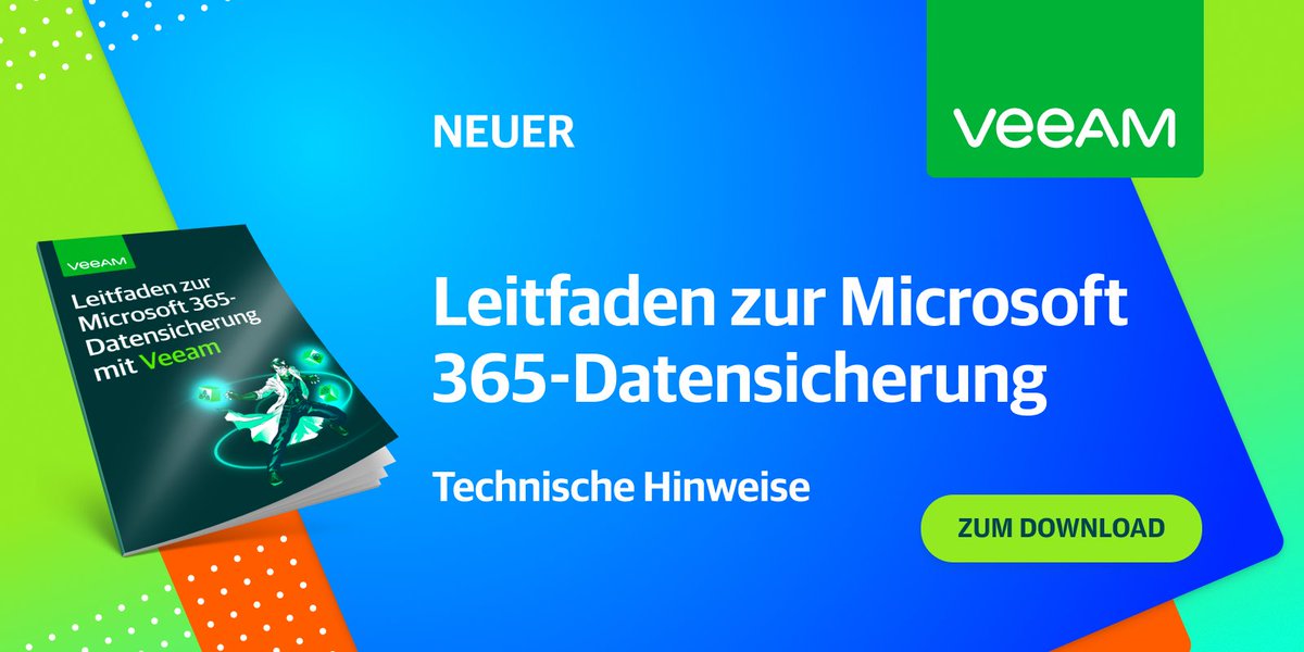hamcos's tweet photo. Es ist Zeit zu handeln!‍ Schützen Sie Ihre #Microsoft365-Umgebung mit der führenden Lösung. In unserem Leitfaden erfahren Sie, wie einfach das sei kann – mit Veeam Backup for Microsoft 365. >> https://t.co/5Bhv3jb5Jd. https://t.co/shEneN3NAE