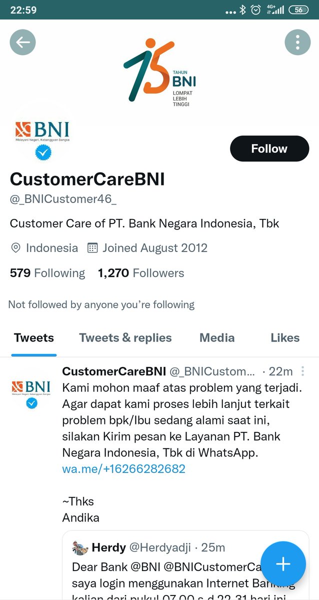 <a href="/BNI/">PT Bank Negara Indonesia (Persero) Tbk.</a> <a href="/BNICustomerCare/">CustomerCareBNI</a> <a href="/BNI/">PT Bank Negara Indonesia (Persero) Tbk.</a>_CUSTOMER182 dan ini akun siapa lagi? ngaku-ngaku BNI.. @BNI <a href="/BNICustomerCare/">CustomerCareBNI</a> 
sepertinya sudah tdk aman nih. rekening saya di BNI