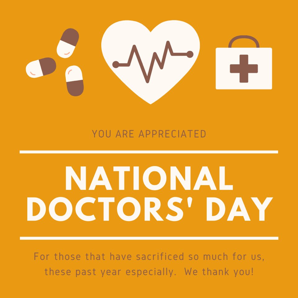 On National Doctor’s Day, we want to acknowledge all the people who give their time and dedication during the ongoing Covid-19 pandemic. Doctors around the world have worked tirelessly and risked their lives in order to save as many lives as they can. Thank a doctor today!