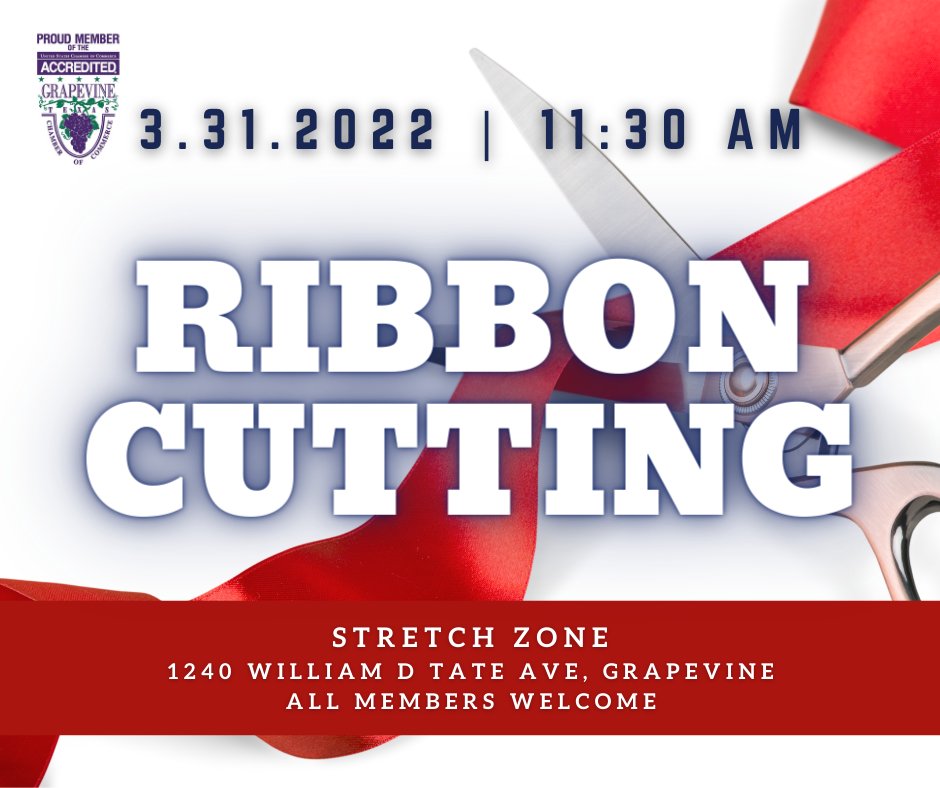 Want to help welcome a new member? Meet us at Stretch Zone Grapevine tomorrow for their Ribbon Cutting!