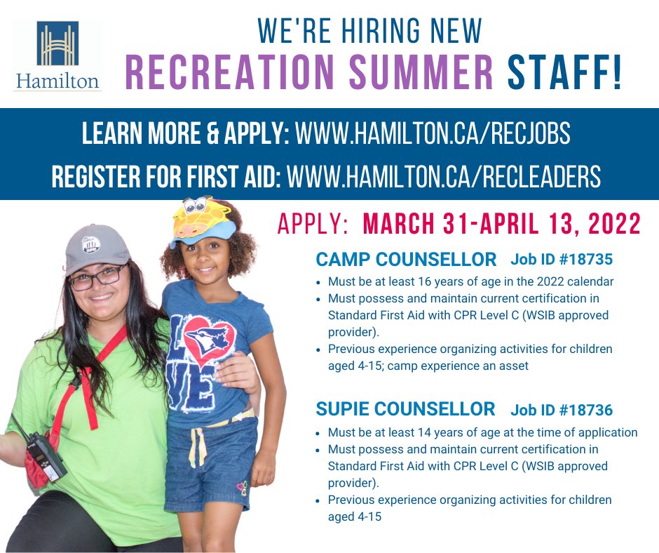 JOB OPPORTUNITY:  The City of Hamilton is hiring! 👀