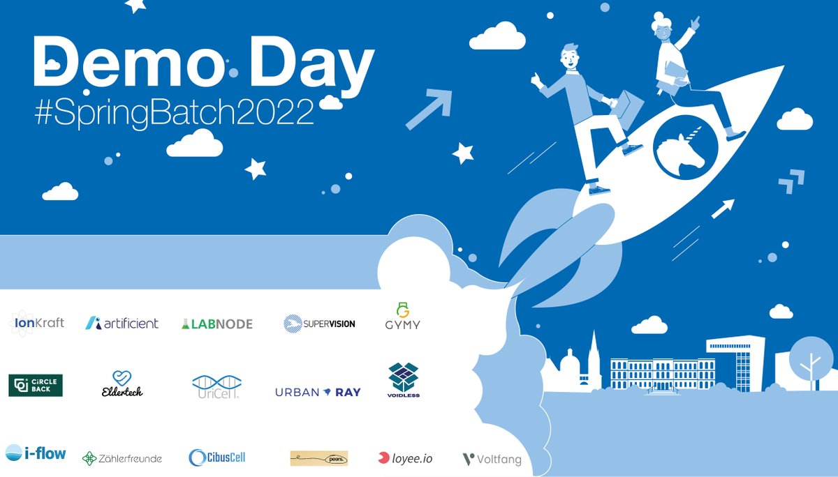 RWTHInnovation's tweet photo. The finale of the #SpringBatch2022 of our #RWTHIncubationProgram is approaching | Watch our 14 energetic #deeptech #startups pitch in front of our investor network at the #RWTHDemoDay. 
When: 5 April 2022, 11:30 a.m.
Get your ticket here: https://t.co/3rrB06XWY9
#ESCNRW @RWTH https://t.co/utt6uVB0TD