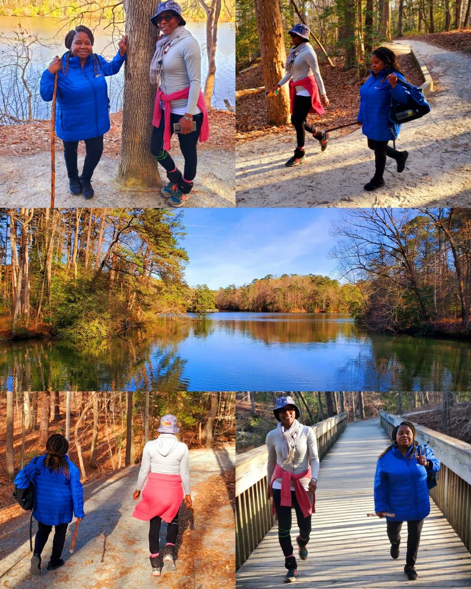 GTrekDSU's tweet photo. 🚶🏾‍♀️WELLNESS WEDNESDAY!!!🚶🏾‍♀️I Had The Chance To Catch Up &amp; Enjoy An Exhilarating Nature Trail With My Sista!👏🏽Thanks For Inviting Me To Your Peaceful Hiking Trail!🏞👟"Today I Have Grown Taller From Walking With The Trees".🌲🚶🏾‍♀️~Karla Wilson Baker~🌳👟 #DURHAMSISTERSUNITED #GIRLTREK https://t.co/AL0YYidO4n
