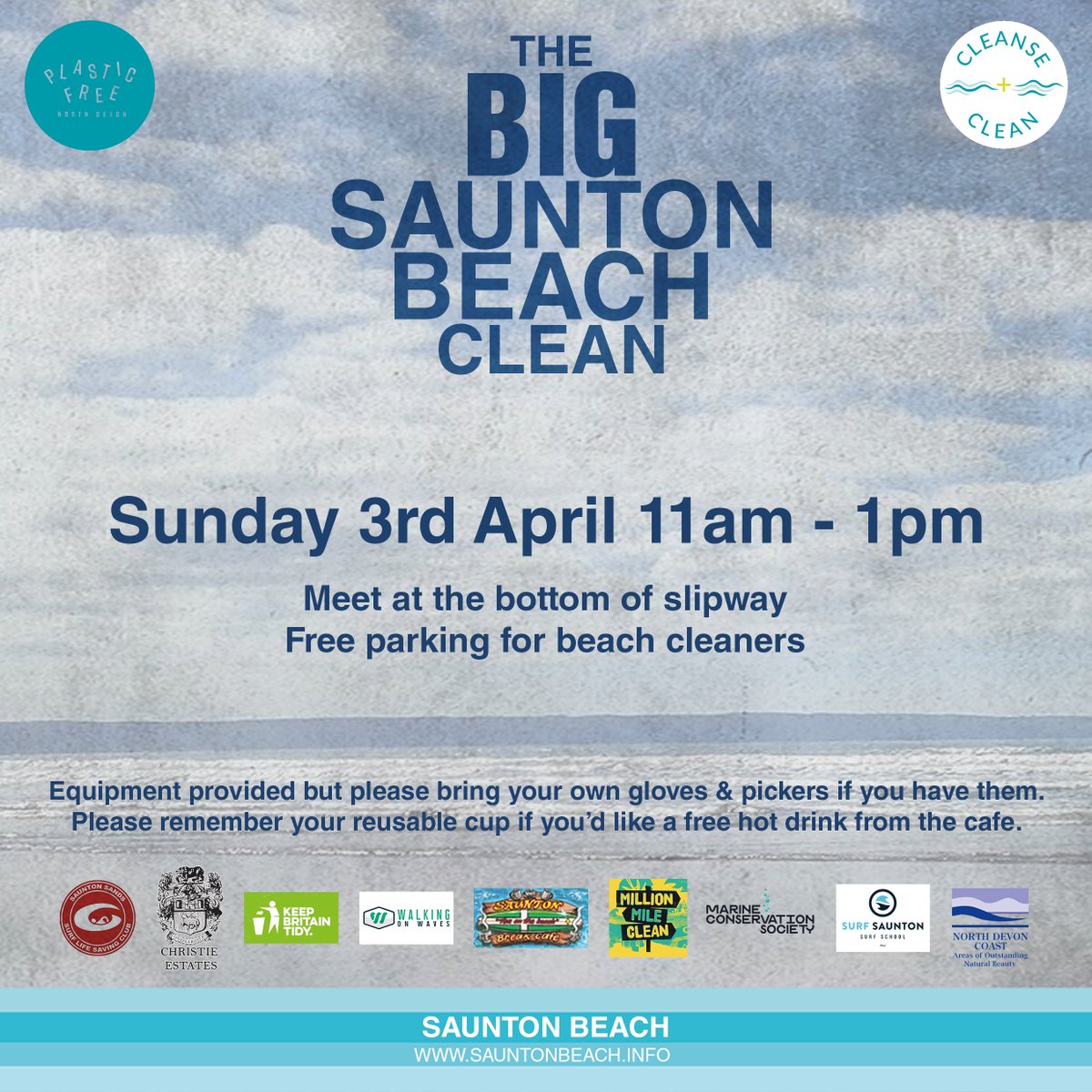 EarthActionND's tweet photo. We're excited for our first Big Saunton Beach clean of the year this Sunday 3 April 11am-1pm! 🧼🏖
Weather's looking good with light breezes and sunny intervals. ⛅Please share and drop us a comment if you're planning to join us! https://t.co/F2tIvmb0uQ