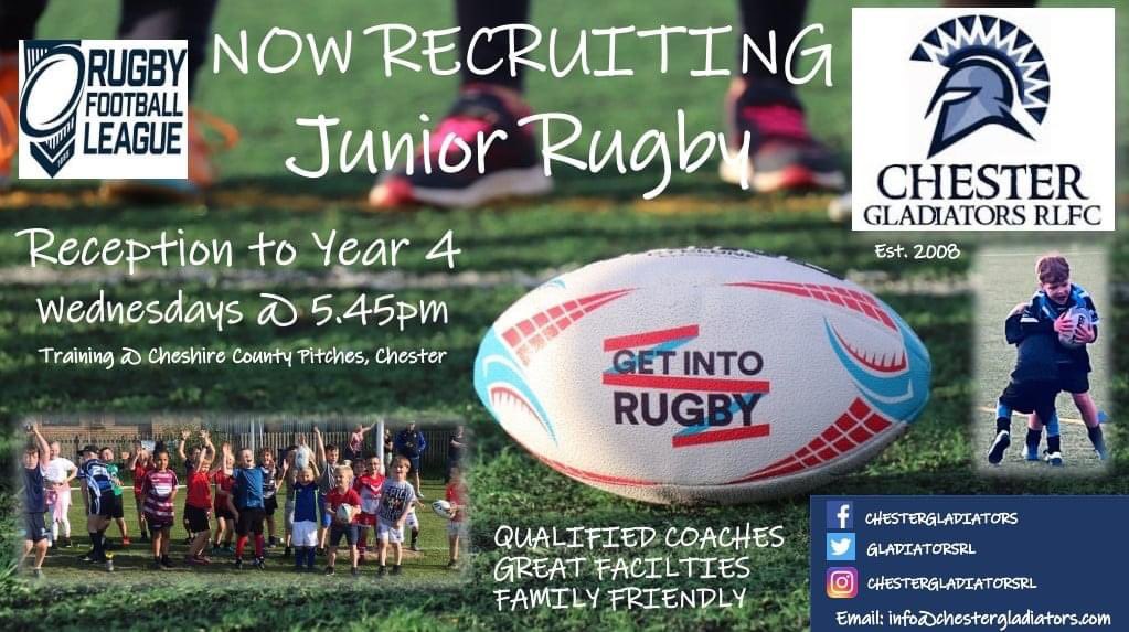 🏉 The Mini Gladiators are recruiting! 

Training is now underway for U7s and U9s with boys and girls of all abilities welcome with no previous experience necessary.

Rugby league is fast, exciting and lots of fun so why not give it a TRY?!