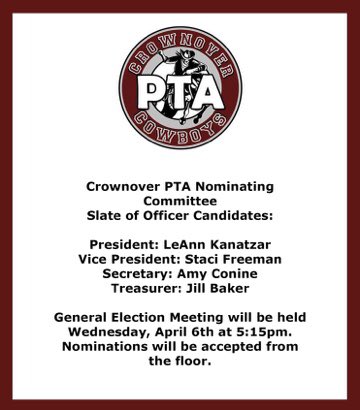crownover_pta's tweet photo. Upcoming General Election Meeting! https://t.co/TJty0Y6mtb