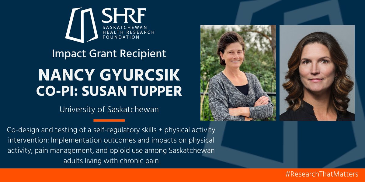 _SHRF_'s tweet photo. With support of new #SolutionsSK funding, @USaskKin Nancy Gyurcsik, Susan Tupper testing effectiveness of exercise program in helping SK people with chronic pain reduce reliance on + avoid misuse of opioids
#ResearchThatMatter
https://t.co/P5hzPiVba7 https://t.co/9y23X3dZSu