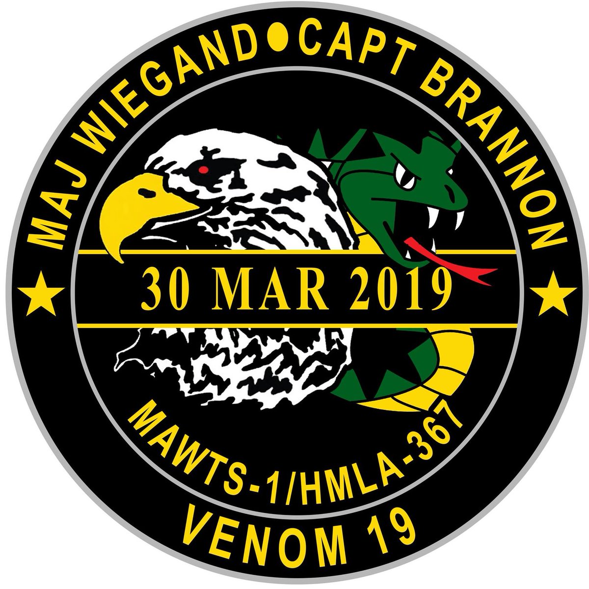 WingmanFound's tweet photo. As we continue to support the families of VMM-261, we also take a moment to honor and remember the crew of Venom19 — Major Wiegand of MAWTS-1 and Capt Brannon of HMLA-367 who we lost on 30 March 2019. 
🇺🇲 
We will never forget. 
#neverleaveawingmanbehind https://t.co/LeiaKgjITF