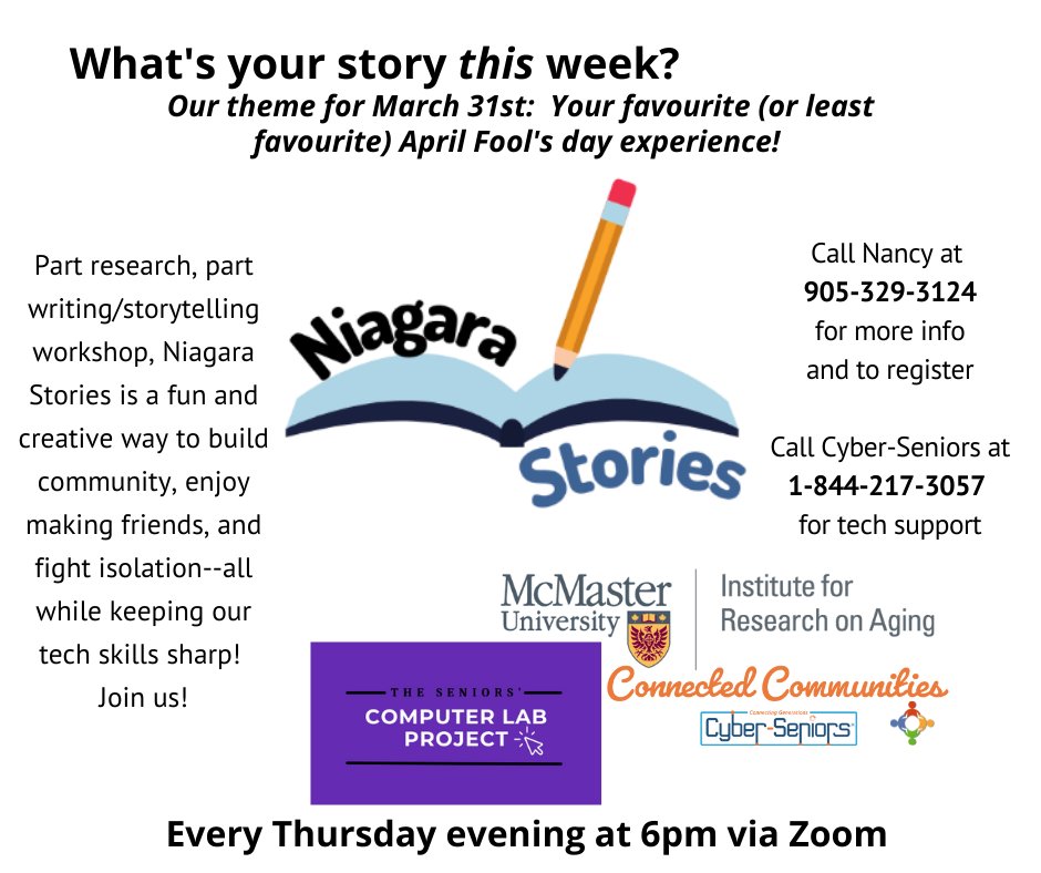Sign up for the Niagara stories project here:
bit.ly/37S3Sjk
‌Register for this week's workshop on Zoom here:
bit.ly/3JxuwvD
‌Everyone's welcome!