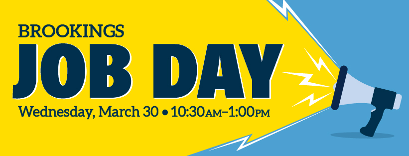 Jackrabbits, it’s snowy today, but summer is around the corner. 🐰 ❄️ 🌞 Do you need a summer job? 💰 😎 Come to Brookings Job Day in the University Student Union until 1:00 TODAY. All students are invited to attend this informal, casual event. #hirejacks #jobs
