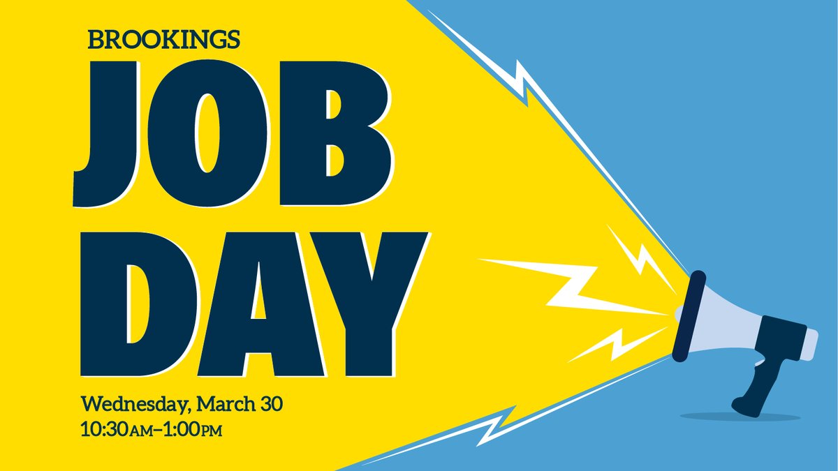 Jackrabbits, it’s snowy today, but summer is around the corner. 🐰 ❄️ 🌞 Do you need a summer job? 💰 😎 Come to Brookings Job Day in the University Student Union until 1:00 TODAY. All students are invited to attend this informal, casual event. #hirejacks #jobs
