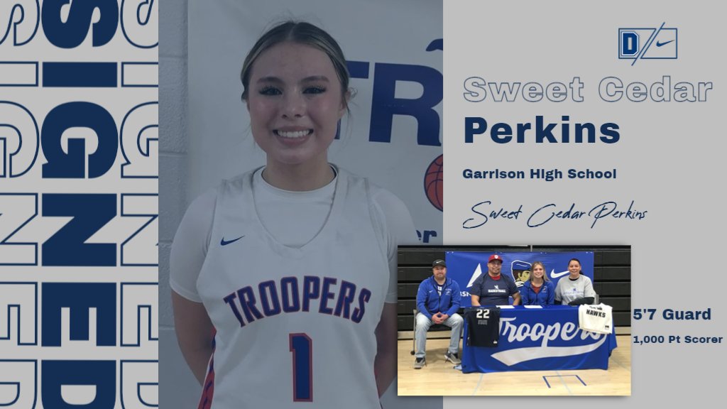 We would officially like to welcome Sweet Cedar Perkins from Garrison High School!! Sweet Cedar holds school records for 3's in a game and a season! She also holds the school record for points in a game with 45!! #hawksareup