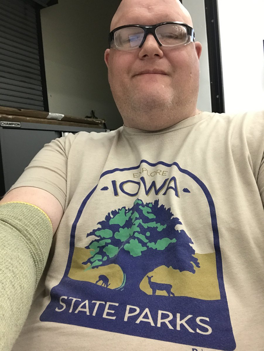 bluejayrock's tweet photo. So Alexa told me this morning that it is Walk in the Park Day, so I knew exactly which @bozzprints shirt I needed to wear for work https://t.co/lKTo0Zru66