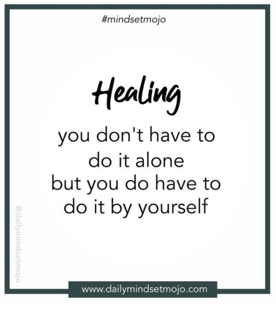 MindsetMojo's tweet photo. Day 86 - Daily Mindset Mojo
Healing, you don't have to do it alone, but you do have to do it by yourself. #mindsetmojo https://t.co/RaKGAgX9ZG