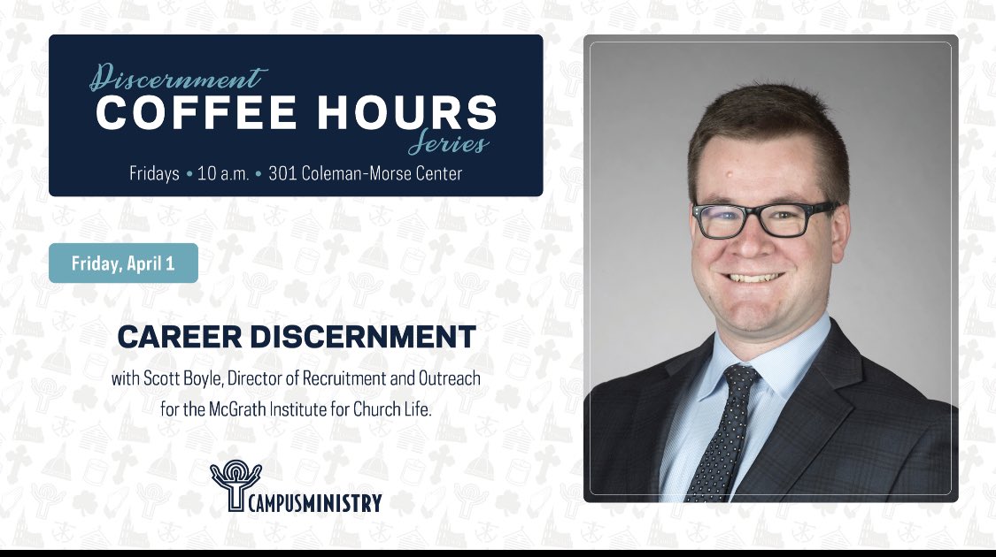 Excited to partner with <a href="/NDMinistry/">ND Campus Ministry</a> and host a conversation on career discernment for ND undergrads this Friday, April 1st at 10am!