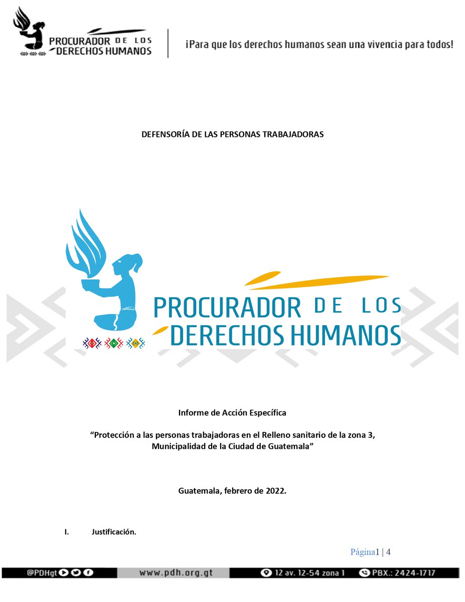 PDHgt's tweet photo. #HallazgosPDH #ConclusionesPDH y #RecomendacionesPDH de verificación en la @muniguate de las medidas de protección a favor de la personas trabajadoras del relleno sanitario de la zona 3, ubicado en la ciudad capital de Guatemala
https://t.co/LlStJcULfY https://t.co/sU42yDDCOY