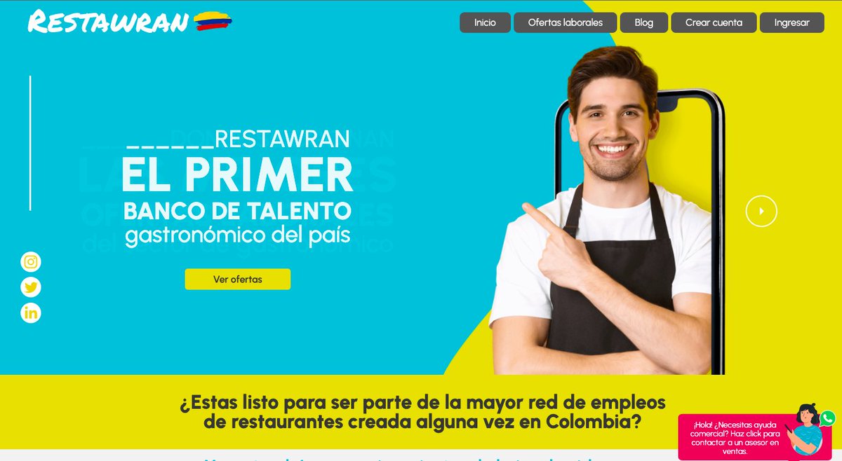 RonaldLoaizaA's tweet photo. Estoy feliz de contarles sobre mi nuevo proyecto: 
https://t.co/zRpOe0fXnD

Junto a 
@kathosorio
 hemos creado una app web de reclutamiento inteligente especializado en el sector HoReCa (Hoteles Restaurantes Cafeterias).

Síguenos en @restawran para updates! https://t.co/c1s77m8UTt