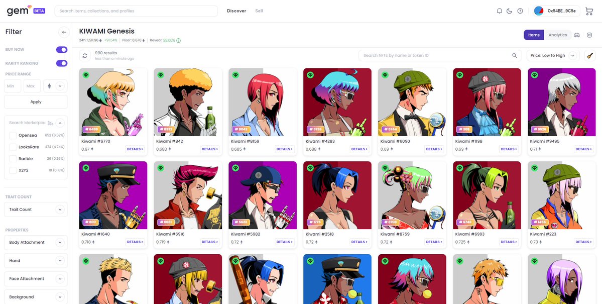 LOOKS like @LooksRareNFT is working 

Buy/sell your <a href="/KiwamiNFT/">Kiwami</a> here: looksrare.org/collections/0x…