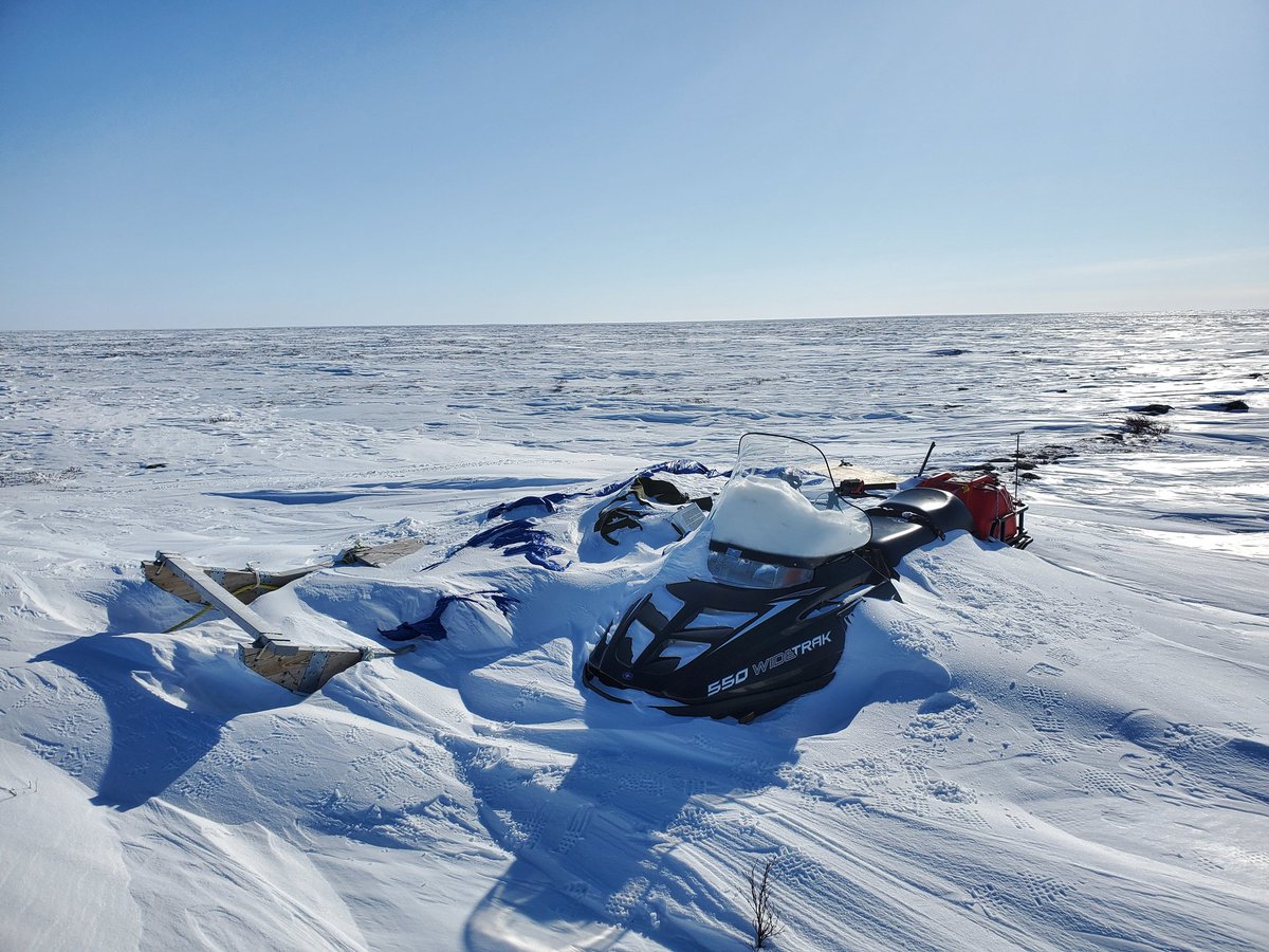 I can't imagine what my brother went through during the 5 days he was lost in a blizzard. It took us a few hours to get it all out of the snow and onto the qamutik.