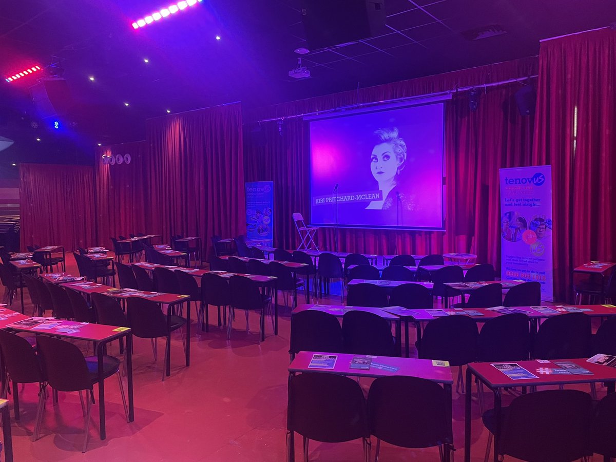 All set up for tonights comedy night in aid of <a href="/tenovuscancer/">Tenovus Cancer Care / Gofal Canser Tenovus</a> Well done team for all your hard work in putting the event on - Diolch!  <a href="/Alextenovus/">Alexandra Smith</a> <a href="/BeckyyEdmunds/">Beckyy Edmunds (she/her)</a> <a href="/littlepietweets/">Amy Hill</a> <a href="/KCNJohnson/">Kate</a> 🎉