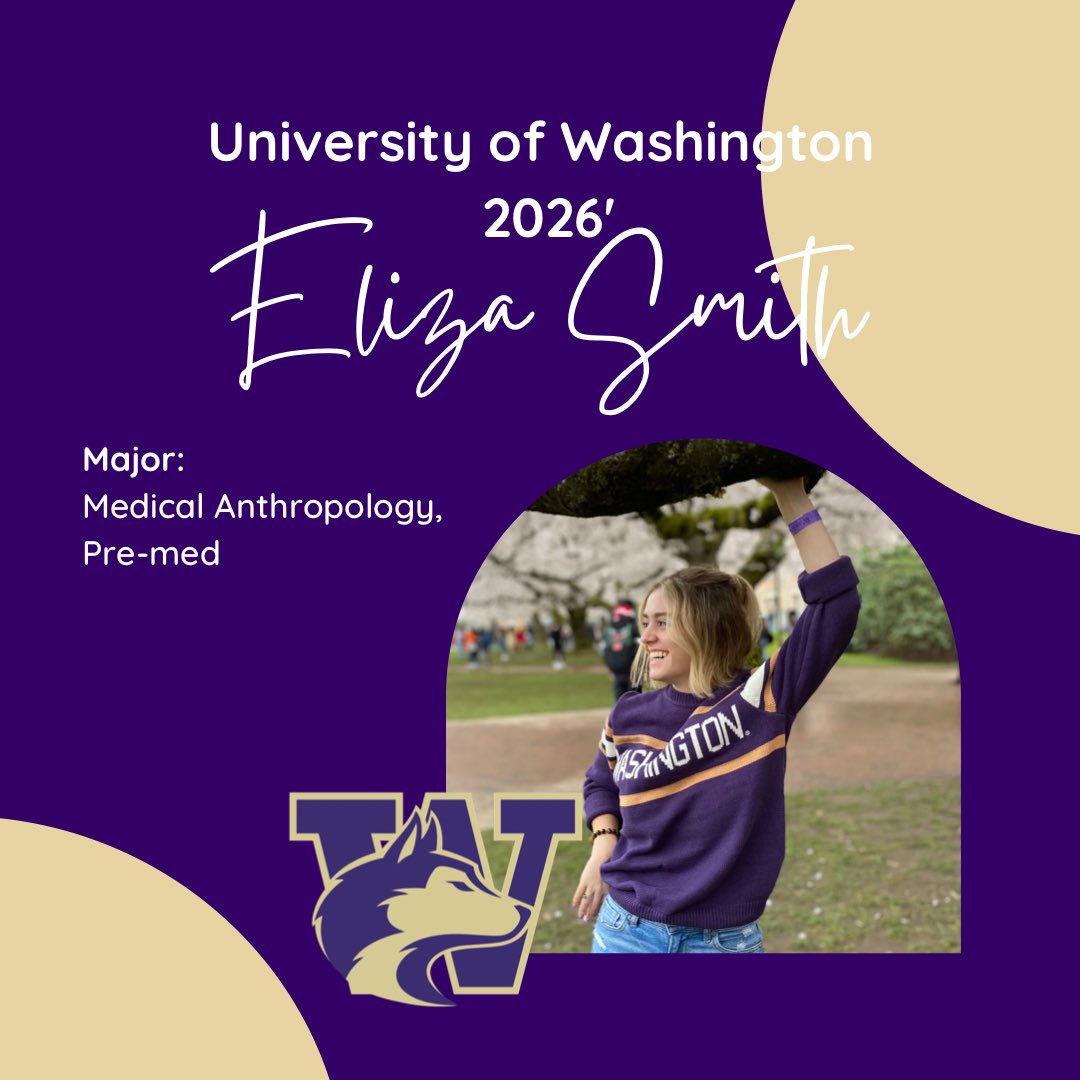 Congratulations Eliza! She will be attending The University of Washington in Fall 2022, majoring in Medical Anthropology on the pre-med track. We are so proud of you! Let’s Go Huskies! 💜
