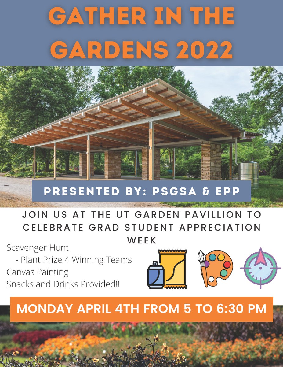 UT Entomology & Plant Pathology (@epp_tn) on Twitter photo Graduate and Professional Student Appreciation Week (#GPSAW) kicks off on April 4th! In collab with <a href="/UTPSGSA/">UT Plant Sciences GSA</a>, the EPP GSA will be hosting an event, Gather in the Gardens, at <a href="/utgardens/">University of Tennessee Gardens</a> on Monday, April 4th from 5pm - 6:30pm. <a href="/UTKGradSchool/">UT Graduate School</a> Graduate and Professional Student Appreciation Week (#GPSAW) kicks off on April 4th! In collab with <a href="/UTPSGSA/">UT Plant Sciences GSA</a>, the EPP GSA will be hosting an event, Gather in the Gardens, at <a href="/utgardens/">University of Tennessee Gardens</a> on Monday, April 4th from 5pm - 6:30pm. <a href="/UTKGradSchool/">UT Graduate School</a>