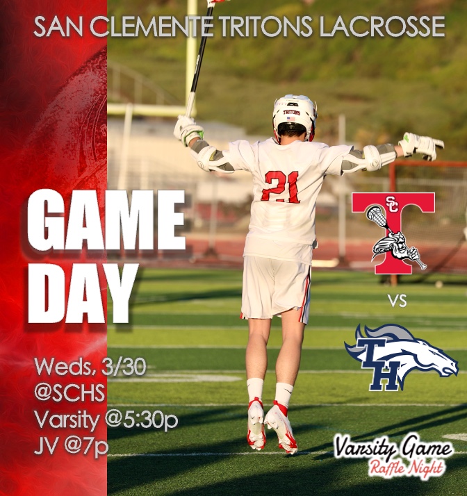 schs_lax's tweet photo. 🥍 TODAY the Tritons face off v the Trabuco Hills Mustangs at HOME!🥍 
⭐️ STUDENTS…come out for the Varsity game &amp; get a chance to win prizes! 
📍SCHS
⏰Varsity @ 5:30p, JV @ 7p
@SCHSTritons @MaxLaxCO @SCTimesNews #schstritonslacrosse #schstritons #lacrosse 
@trabucohillslax https://t.co/3ia6uISnaq