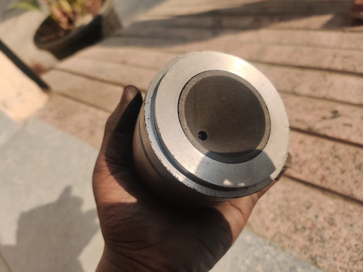 clinton_atspace's tweet photo. Today I almost completed Nozzle insert and body. I'm very happy with the fit which I achieved in a lathe 😀 (2/n)
@rocketgyan @gareebscientist @Mr_GK_Tamil @RcSboii @Astro_Neel #hybridrocketengine
#space #rocket https://t.co/M2j5qKDlvT