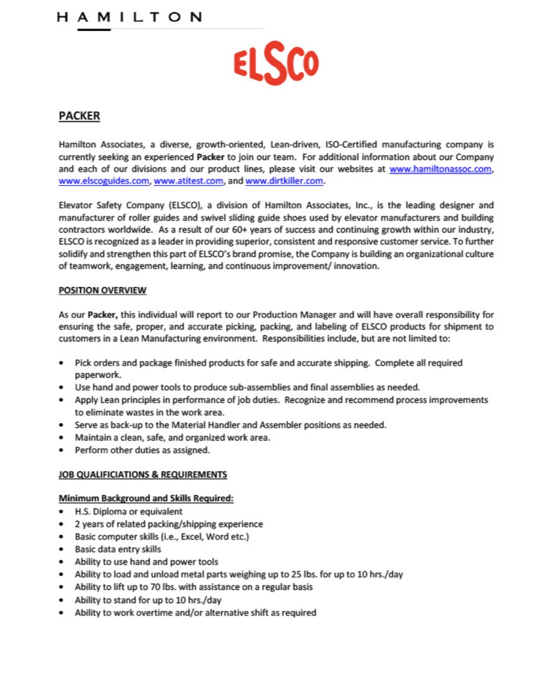 Carroll County Workforce Development on Twitter "Hiring, Hamilton