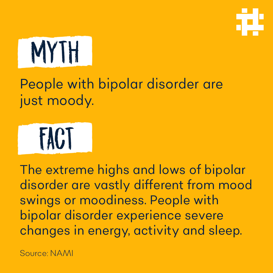 zeroreasonswhy_'s tweet photo. We're squashing #stigma on this #WorldBipolarDay by debunking some common #myths about #bipolar disorder. Swipe through to learn more, then share these facts to help end the stigma!

#bipolarawareness #endthestigma #removestigma https://t.co/iKHMqs9b2E