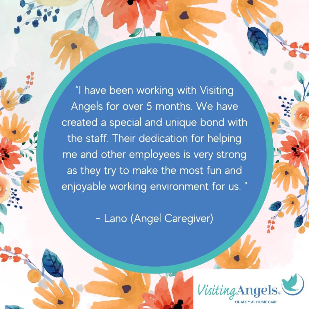 VAWestLondon's tweet image. What a wonderful testimonial from our Angel, Lano! 

At Visiting Angels, we ALWAYS try to make caring enjoyable for our caregivers. Sweet words like this truly makes us feel so happy and rewarded. 💙

#caregiver #angelcare #homecare #care #westlondon #southwestlondon
