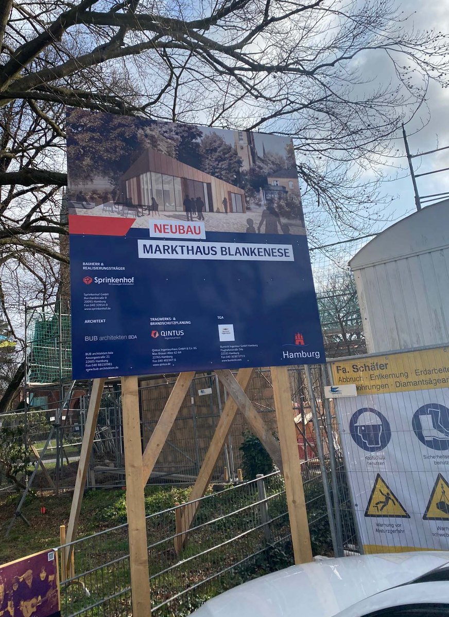 sprinkenhof's tweet photo. Die Bauarbeiten am #Markthaus #Blankenese schreiten weiter voran! 🏗️Das neue Markthaus soll mit seiner modernen Architektur inmitten von Blankenese ein Anziehungspunkt und Begegnungsraum für alle Personen im Stadtteil werden. #wirbewegenimmobilien #sprinkenhof @BA_Altona @FHH_FB https://t.co/EVstpygjHu