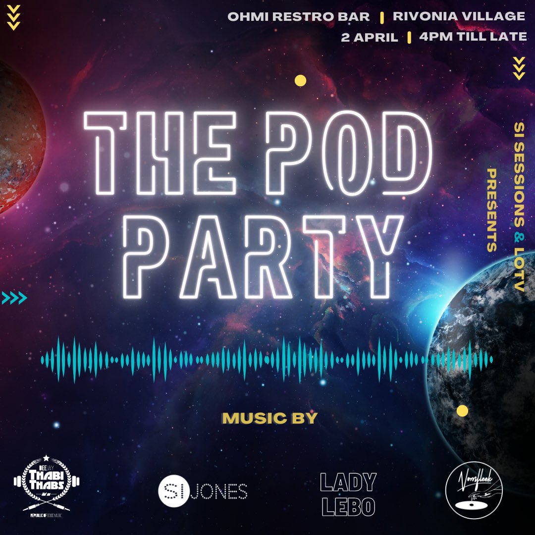 SI_JONESZA's tweet photo. Getting ready for Saturday with great Dj’s serving you great music. 🤩#ThePodParty https://t.co/iJPKhWNT7m