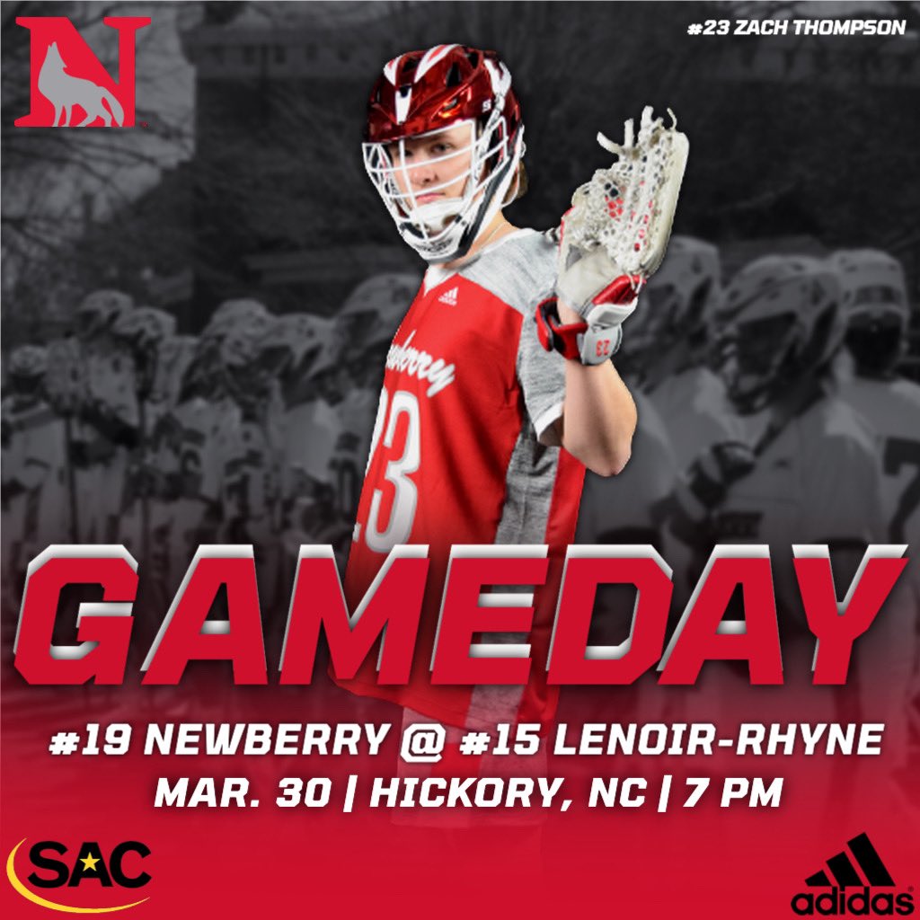 Newberry Wolves (@newberrysports) on Twitter photo We got a Nationally Ranked Showdown in the Tar Heel State 🚨
<a href="/NewberryMensLax/">Newberry Men's Lacrosse</a> heads to Hickory, NC to take on conference rival <a href="/LRUMLAX/">LR Mens Lacrosse</a> Faceoff is set for 7 PM‼️
#GoWolves 🐺🥍
Follow the action: newberrywolves.com/coverage We got a Nationally Ranked Showdown in the Tar Heel State 🚨
<a href="/NewberryMensLax/">Newberry Men's Lacrosse</a> heads to Hickory, NC to take on conference rival <a href="/LRUMLAX/">LR Mens Lacrosse</a> Faceoff is set for 7 PM‼️
#GoWolves 🐺🥍
Follow the action: newberrywolves.com/coverage